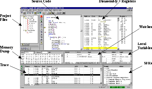 screen shot of the iSystem debugger