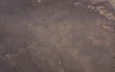 One of the images of the Nazca lines as seen from an aeroplane